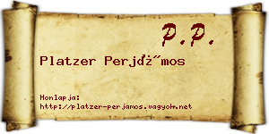 Platzer Perjámos névjegykártya
